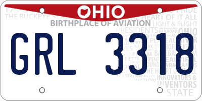 OH license plate GRL3318