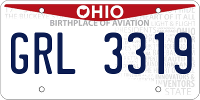 OH license plate GRL3319