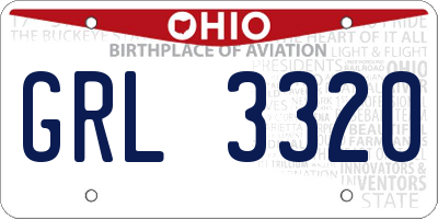 OH license plate GRL3320
