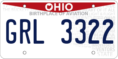 OH license plate GRL3322