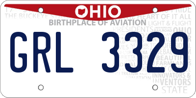 OH license plate GRL3329