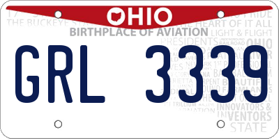 OH license plate GRL3339