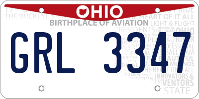 OH license plate GRL3347
