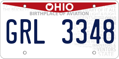 OH license plate GRL3348