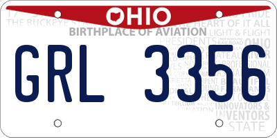 OH license plate GRL3356