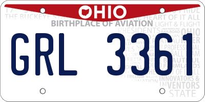 OH license plate GRL3361