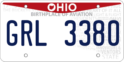 OH license plate GRL3380