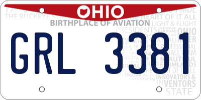 OH license plate GRL3381