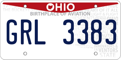 OH license plate GRL3383