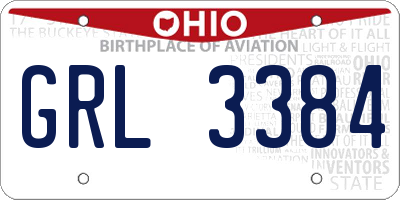 OH license plate GRL3384