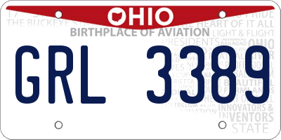 OH license plate GRL3389