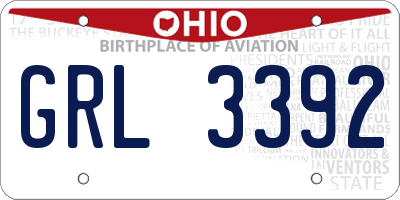 OH license plate GRL3392