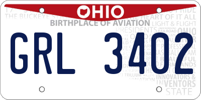 OH license plate GRL3402