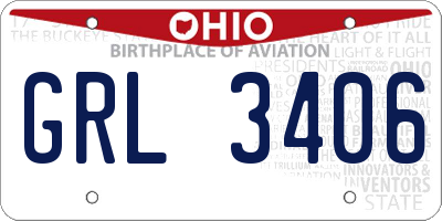 OH license plate GRL3406