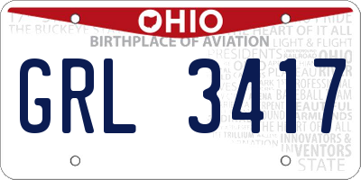 OH license plate GRL3417