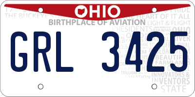 OH license plate GRL3425