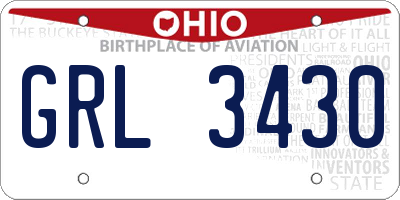 OH license plate GRL3430