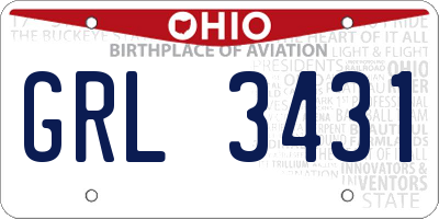 OH license plate GRL3431