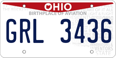 OH license plate GRL3436