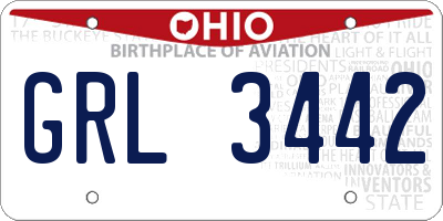 OH license plate GRL3442