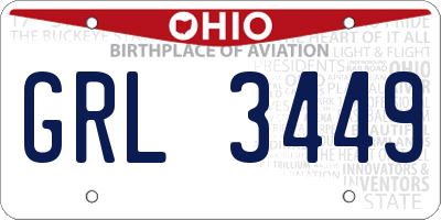 OH license plate GRL3449