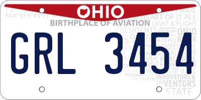 OH license plate GRL3454