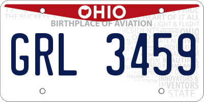 OH license plate GRL3459
