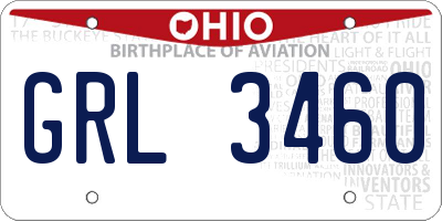 OH license plate GRL3460