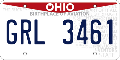 OH license plate GRL3461