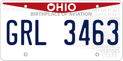 OH license plate GRL3463