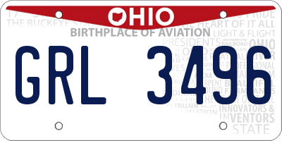 OH license plate GRL3496