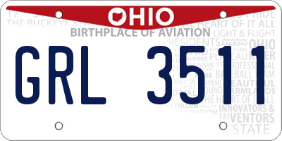 OH license plate GRL3511