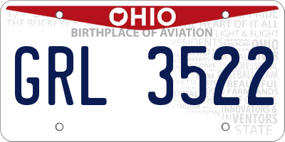 OH license plate GRL3522