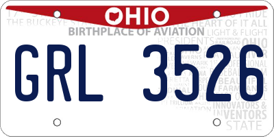 OH license plate GRL3526