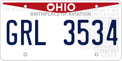 OH license plate GRL3534