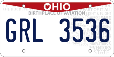 OH license plate GRL3536