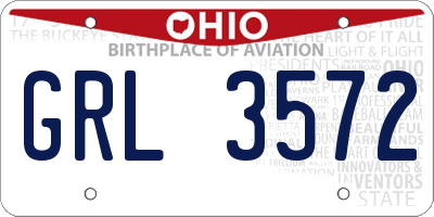 OH license plate GRL3572