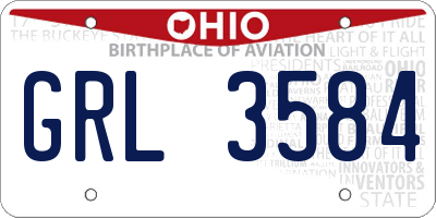 OH license plate GRL3584