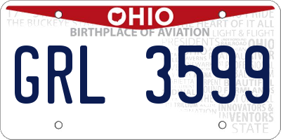 OH license plate GRL3599