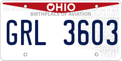 OH license plate GRL3603