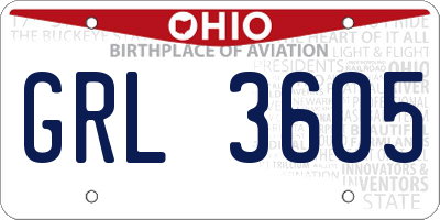OH license plate GRL3605
