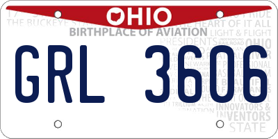 OH license plate GRL3606