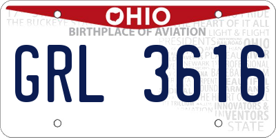 OH license plate GRL3616