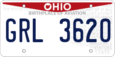 OH license plate GRL3620