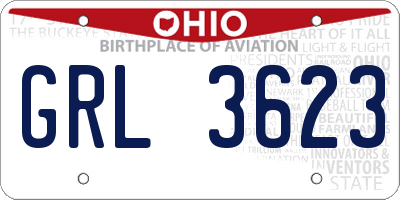 OH license plate GRL3623