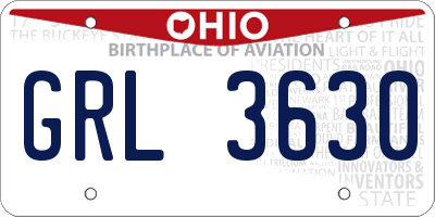 OH license plate GRL3630
