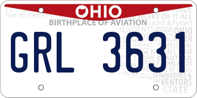 OH license plate GRL3631