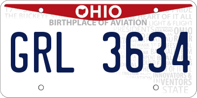 OH license plate GRL3634