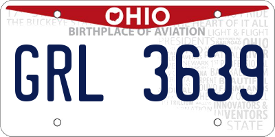 OH license plate GRL3639