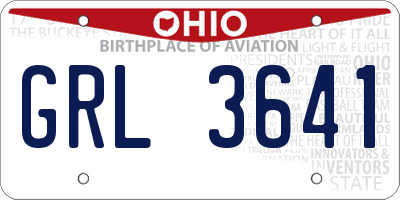 OH license plate GRL3641